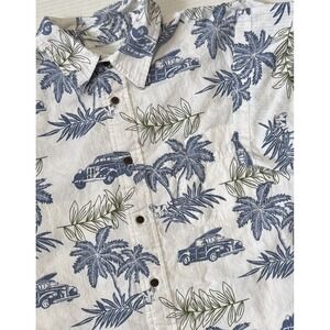 BIG DOGS - Men's White Floral Short Sleeve Hawaiian Tropical Shirt - X-Large XL‎